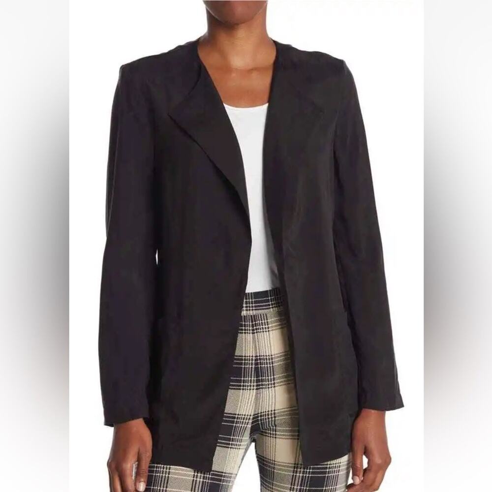St. John Sandwashed Cupro Wrap Jacket in Black Size Large NWT but AS IS